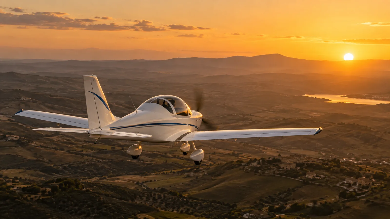 Tramonto sull'aviosuperficie, immagine illustrativa